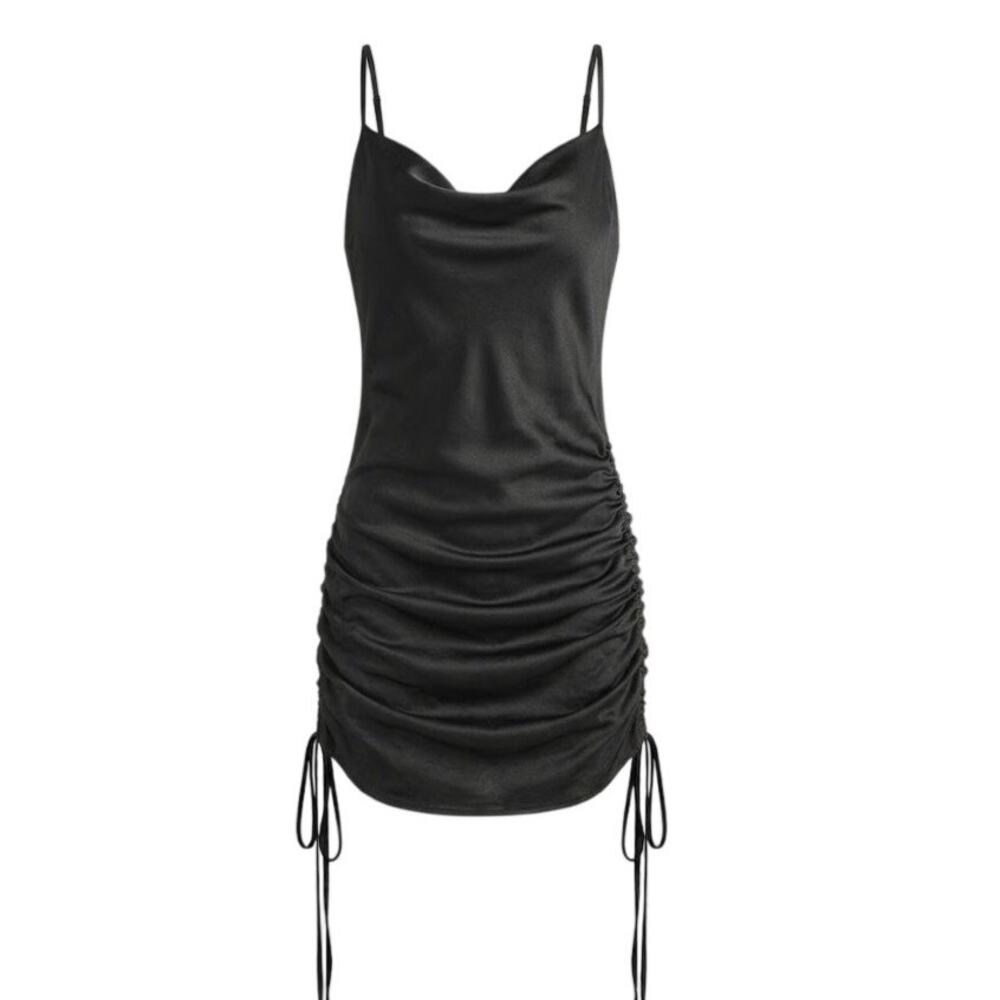 Free People Dress Day To Night convertible slip Satin Black